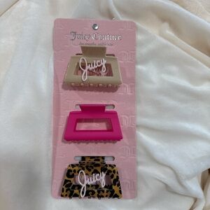 Juicy Couture Beige, Pink, and Leopard Hair Clips
